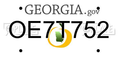 OE7T752 Georgia License Plate