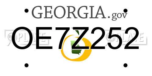 OE7Z252 Georgia License Plate