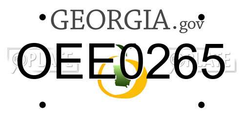 OEE0265 Georgia License Plate