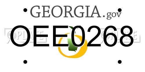 OEE0268 Georgia License Plate