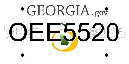 OEE5520 Georgia License Plate