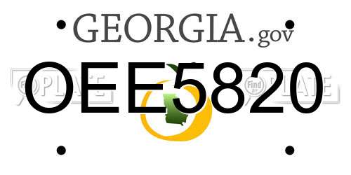 OEE5820 Georgia License Plate