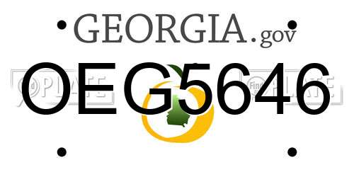 OEG5646 Georgia License Plate