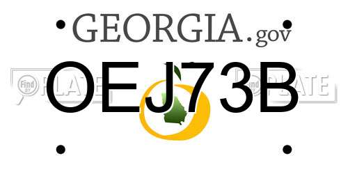 OEJ73B Georgia License Plate