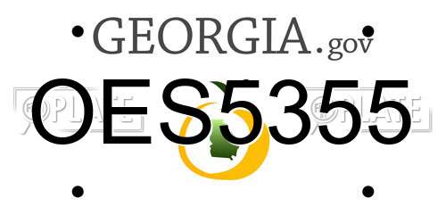 OES5355 Georgia License Plate