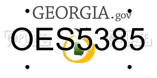 OES5385 Georgia License Plate