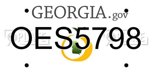 OES5798 Georgia License Plate