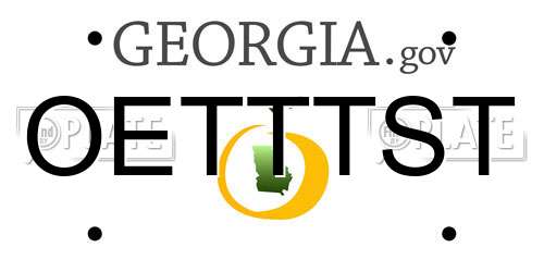 OETTTST Georgia License Plate