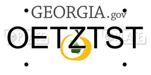 OETZTST Georgia License Plate