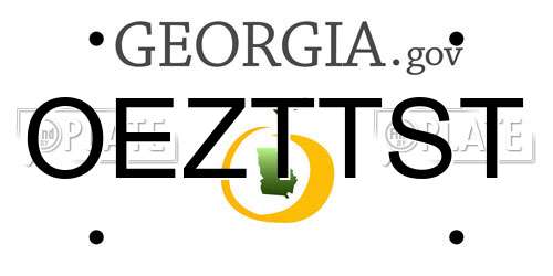 OEZTTST Georgia License Plate
