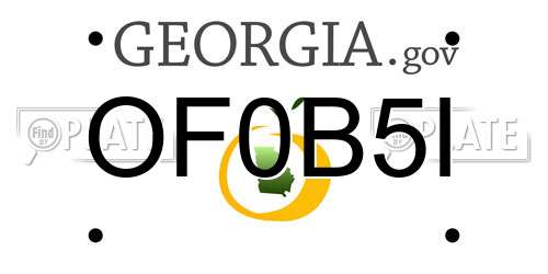 OF0B5I Georgia License Plate