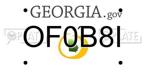 OF0B8I Georgia License Plate