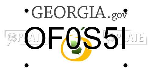 OF0S5I Georgia License Plate