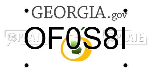OF0S8I Georgia License Plate