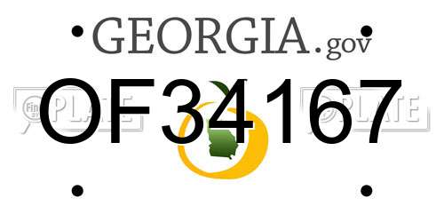 OF34167 Georgia License Plate