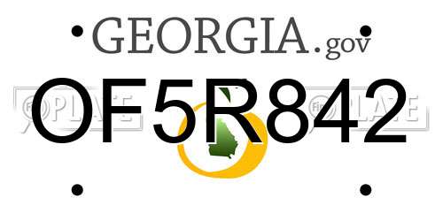 OF5R842 Georgia License Plate