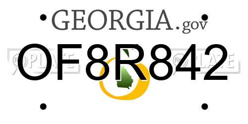 OF8R842 Georgia License Plate