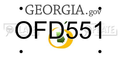 OFD551 Georgia License Plate