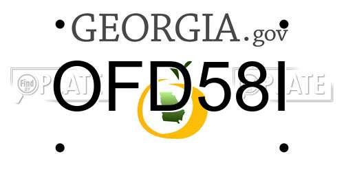 OFD58I Georgia License Plate
