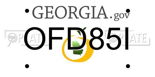 OFD85I Georgia License Plate