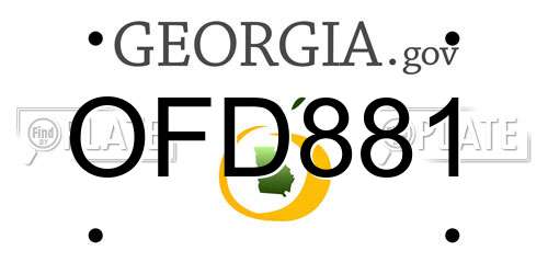 OFD881 Georgia License Plate