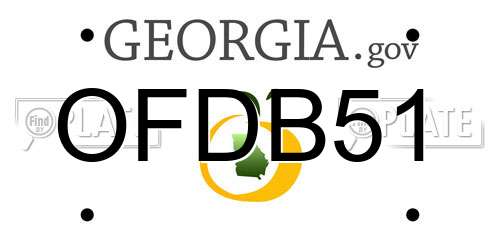 OFDB51 Georgia License Plate