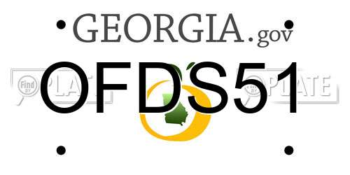 OFDS51 Georgia License Plate