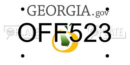 OFF523 Georgia License Plate