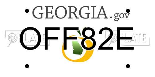 OFF82E Georgia License Plate