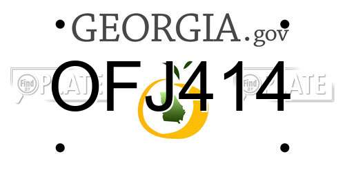 OFJ414 Georgia License Plate