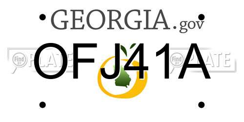 OFJ41A Georgia License Plate