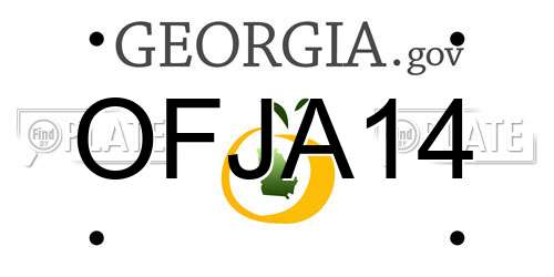 OFJA14 Georgia License Plate