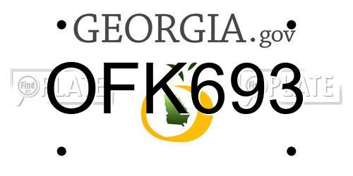 OFK693 Georgia License Plate