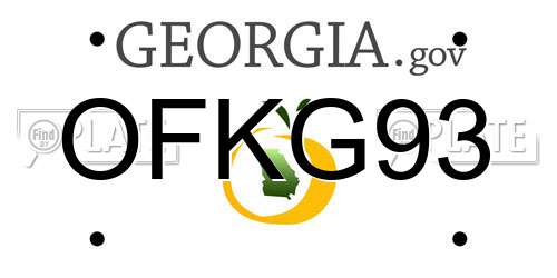 OFKG93 Georgia License Plate