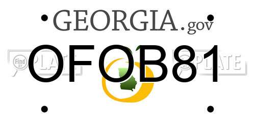 OFOB81 Georgia License Plate