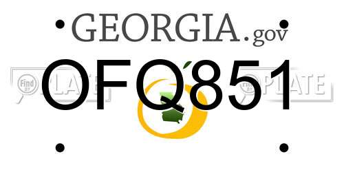 OFQ851 Georgia License Plate