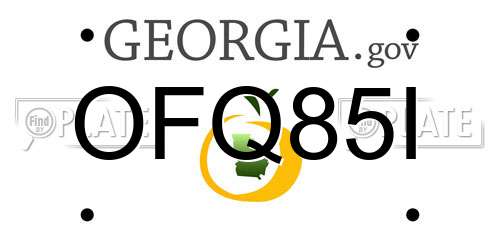 OFQ85I Georgia License Plate