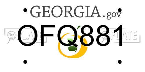OFQ881 Georgia License Plate