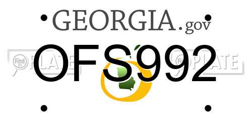 OFS992 Georgia License Plate