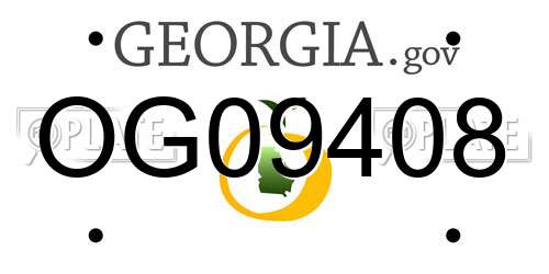 OG09408 Georgia License Plate