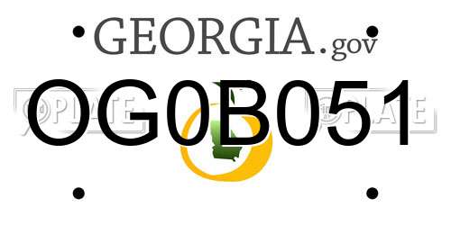 OG0B051 Georgia License Plate