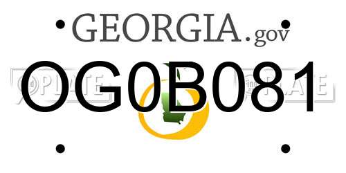 OG0B081 Georgia License Plate