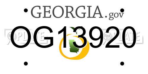 OG13920 Georgia License Plate