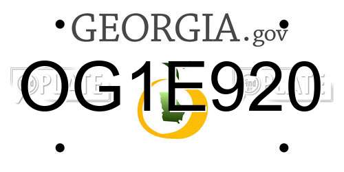 OG1E920 Georgia License Plate