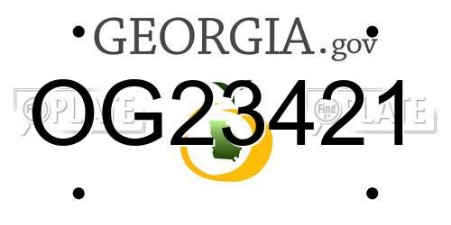 OG23421 Georgia License Plate