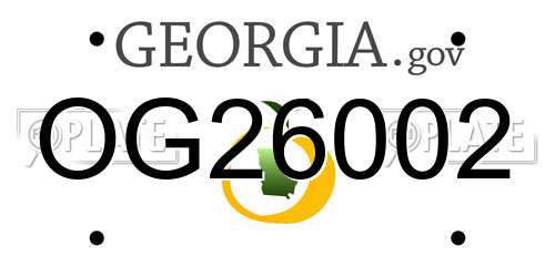 OG26002 Georgia License Plate