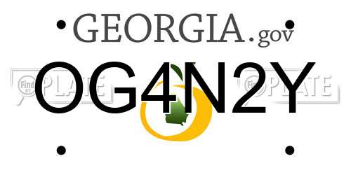 OG4N2Y Georgia License Plate