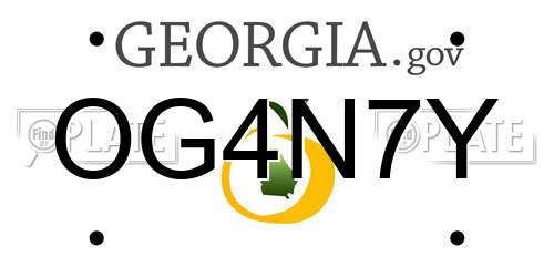 OG4N7Y Georgia License Plate