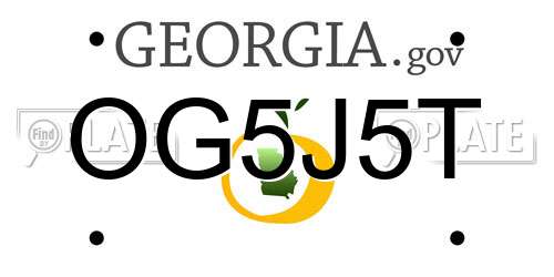OG5J5T Georgia License Plate