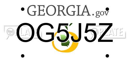 OG5J5Z Georgia License Plate